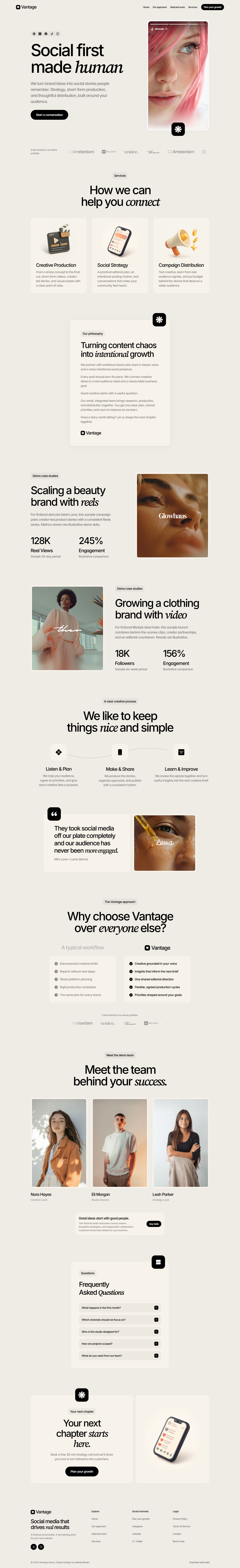 Vantage template preview